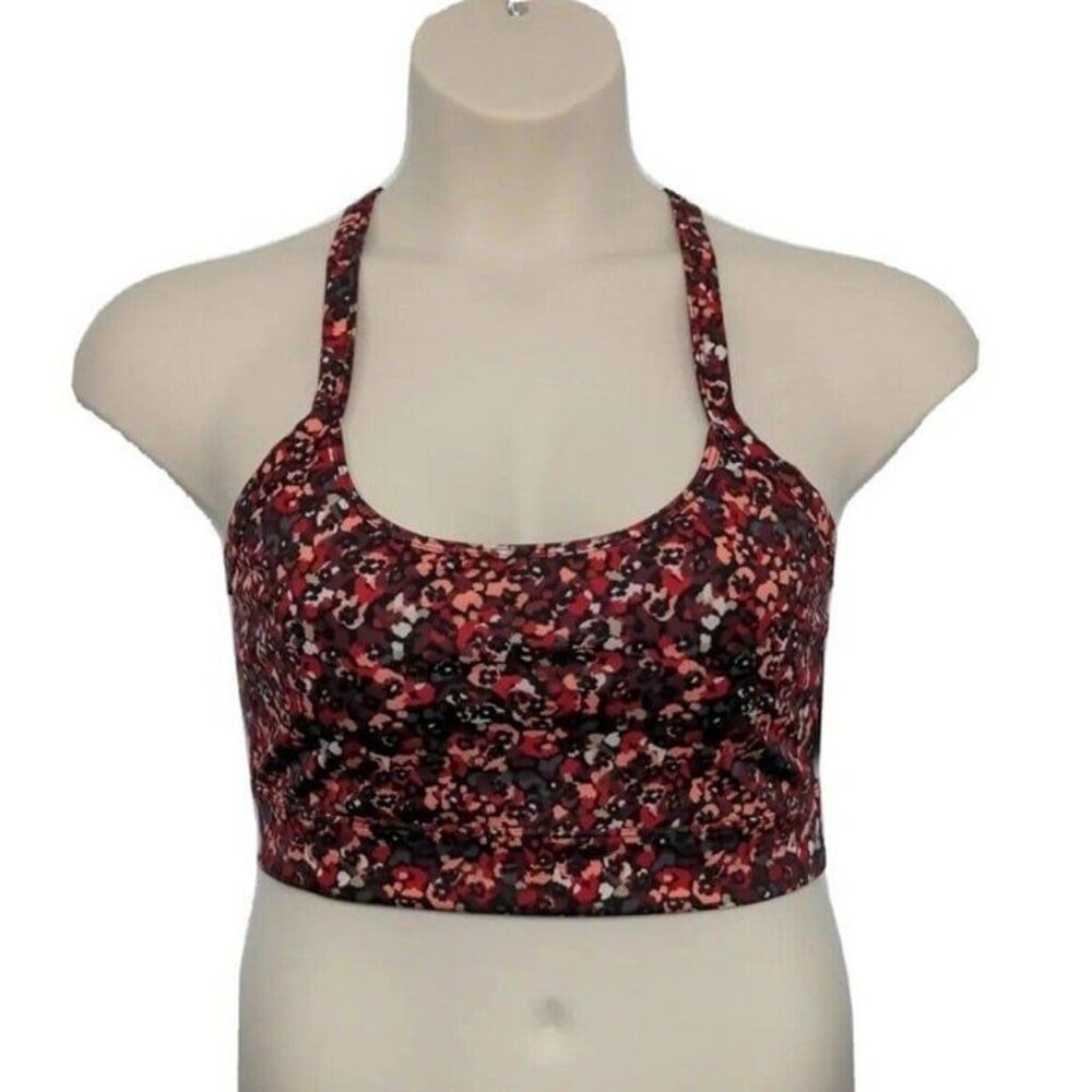 Laundry by Shelli Segal Speckled Floral Sports Bra Multi Color Low Impact Size L